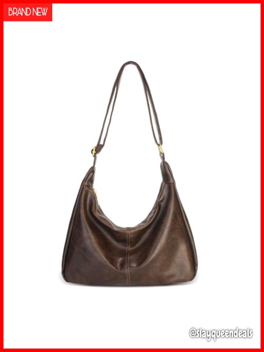 Ultra Soft Foldable Vegan Leather Crossbody Hobo Bag Shoulder Handbag Purse
